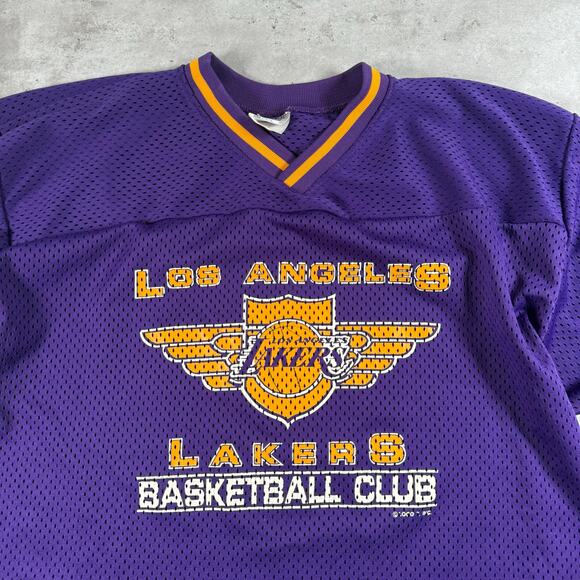 vintage los angeles lakers mesh jersey shirt logo 7 size large made in usa - Picture 2 of 5